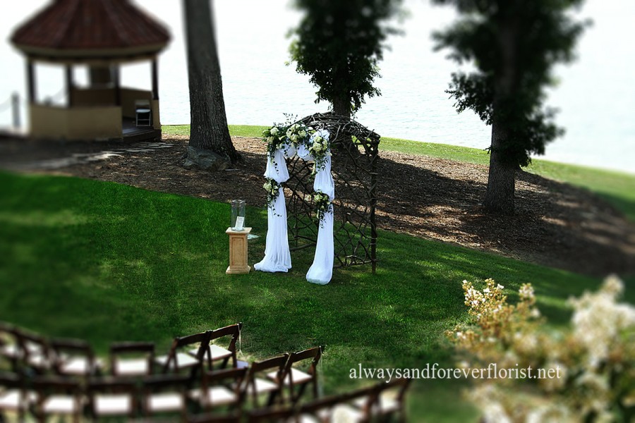 Wedding Archway on Belews Lake