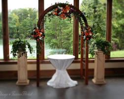 Wedding archway decorations at the bella collina mansion
