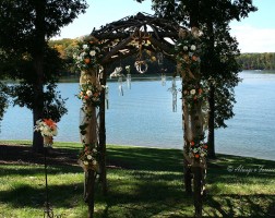 Wedding floral trestle at the bella collina mansion 2