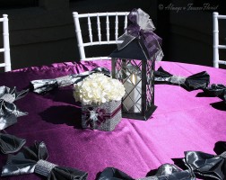 Wedding reception arrangement and lantern