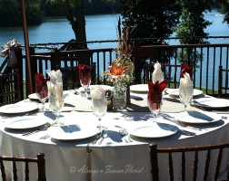 Wedding reception on the bella collina mansion deck 2