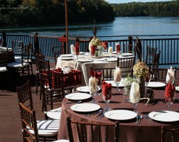 Wedding reception on the bella collina mansion deck