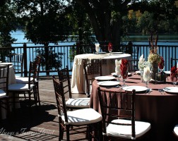 Wedding reception on the bella collina mansion deck 3