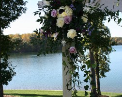 Wedding trestle hanging bouquet