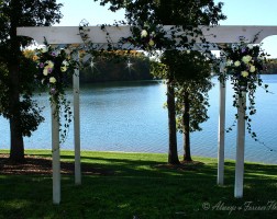 Wedding trestle on belews lake nc