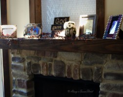 Wedding tribute on the bella collina mansion mantlepiece