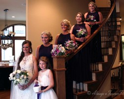 Bridal party on bella collina staircase