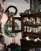 Christmas angels and silk wreaths