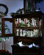 Christmas ceramic angels display case