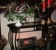 Christmas fireplace scene