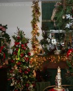 Fireplace hearth christmas display 2