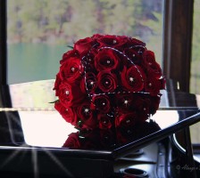 Red rose wedding bouquet