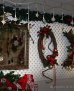 Silk christmas arrangements and mirror