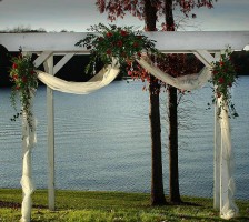 Wedding arch with rose arrangements 2