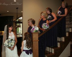 Wedding bridal party on bella collina staircase