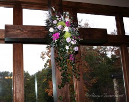 Wedding cross bouquet arrangement