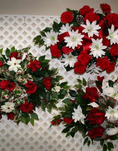 Silk christmas monument topper arrangements