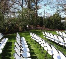 Gray gables outside wedding chairs