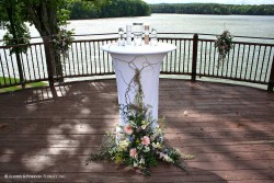 Fabulous wedding held at the Bella Collina Mansion in Stokesdale, NC. Balancing the flowers and the color theme of the wedding is a specialty that we at Always & Forever Florist have experience in doing.