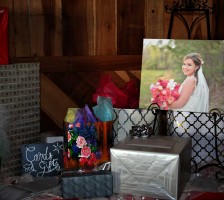 Beautiful wedding reception held at the Stanley Farm events barn pavillion featuring the Dylan Smith and Logan Belton wedding couple after their marriage vows.