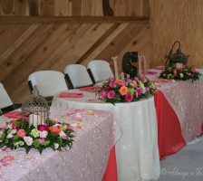 Beautiful wedding reception held at the Stanley Farm events barn pavillion featuring the Dylan Smith and Logan Belton wedding couple after their marriage vows.