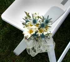 Blue Thistle Wedding Chair Adornment
