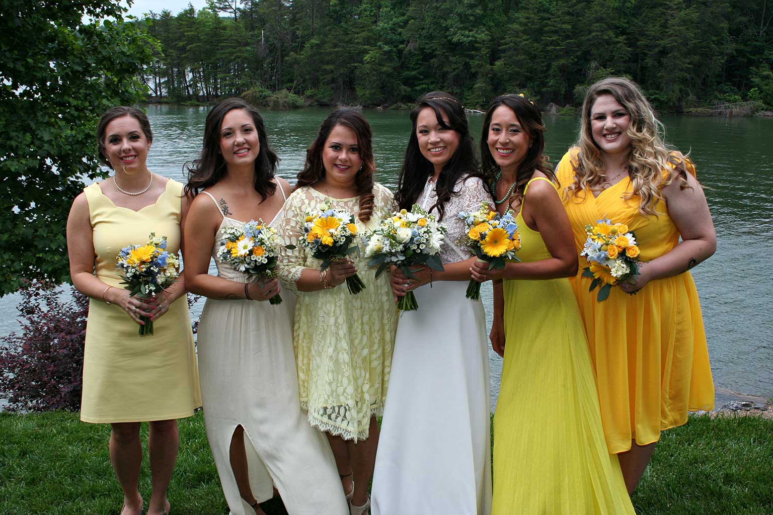 Bridal Party With Bouquets