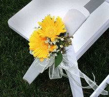 Yellow Daisy Wedding Chair Adornment