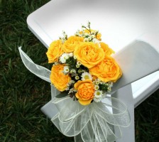 Yellow Rose Wedding Chair Adornment