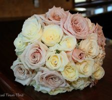 Cream Roses Themed Bridal Bouquet