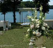 White Wedding On Belews Lake At Bella Collina