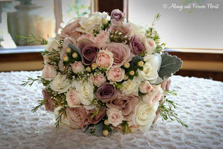 Creams And Lavender Bridal Bouquet