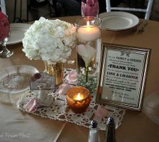 White Hydrangea In Antique Gold Vase