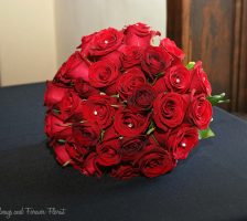 All Red Rose Wedding Bridal Bouquet