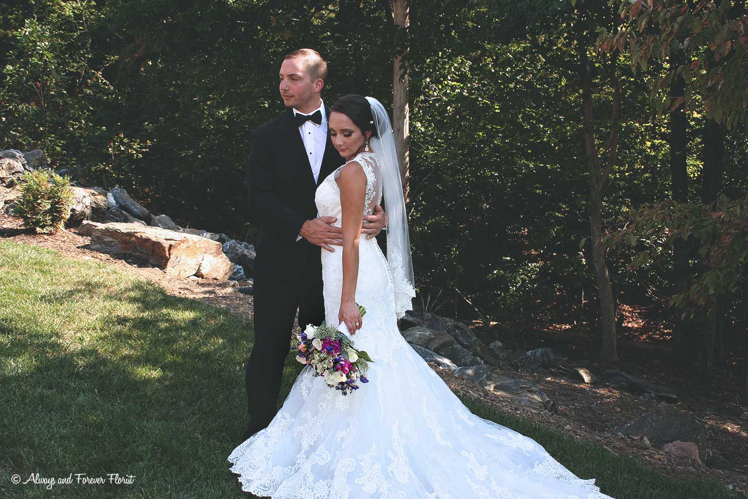 Bride And Groom At Bella Collina Mansion