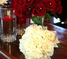 Red Rose Bridal Bouquet And White Rose Bouquet