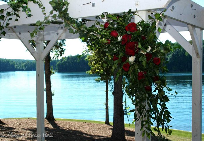 Red Rose Wedding Arch Spray