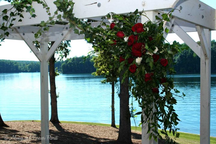 Red Rose Wedding Arch Spray