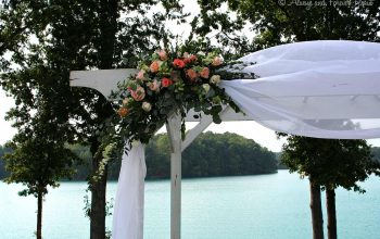 Wedding Arch Arrangement With Veiling At Bella Collina
