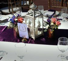 White Lantern Wedding Reception Table Centerpiece