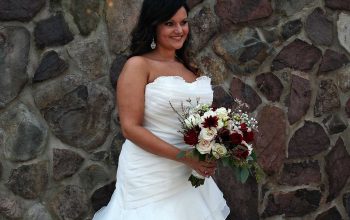 All White Wedding Gown And Bride