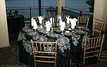 Dark Theme Wedding Reception Table Setup 2