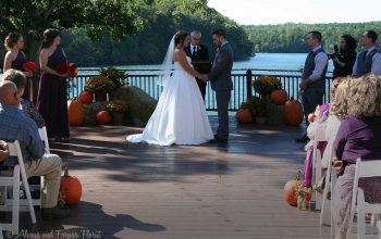 Fall Wedding On The Bella Collina Mansion Deck
