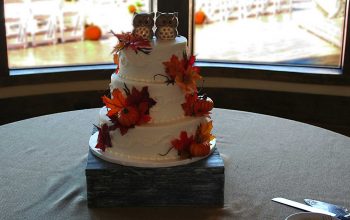 Fall Theme Three Tier Wedding Cake