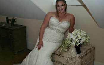 Gorgeous Bride With Her Large Lily Bouquet