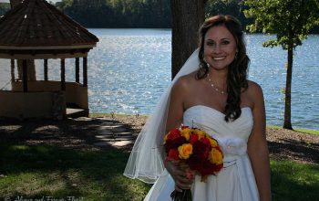 Gorgeous Bride And Bouquet On Lake