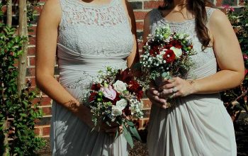 Bridesmaids With Their Bouquets