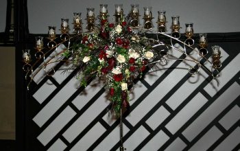 Wedding Candelabra With Large Bouquet