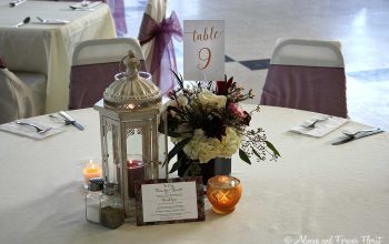 White Lantern With Table Floral Arrangement