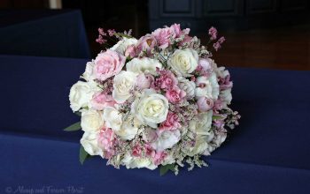 Pink And White Rose Bridal Bouquet